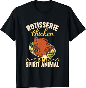 Rotisserie Chicken Is My Spirit Animal Grill BBQ Master Dad T-Shirt - T-Shirt | Black