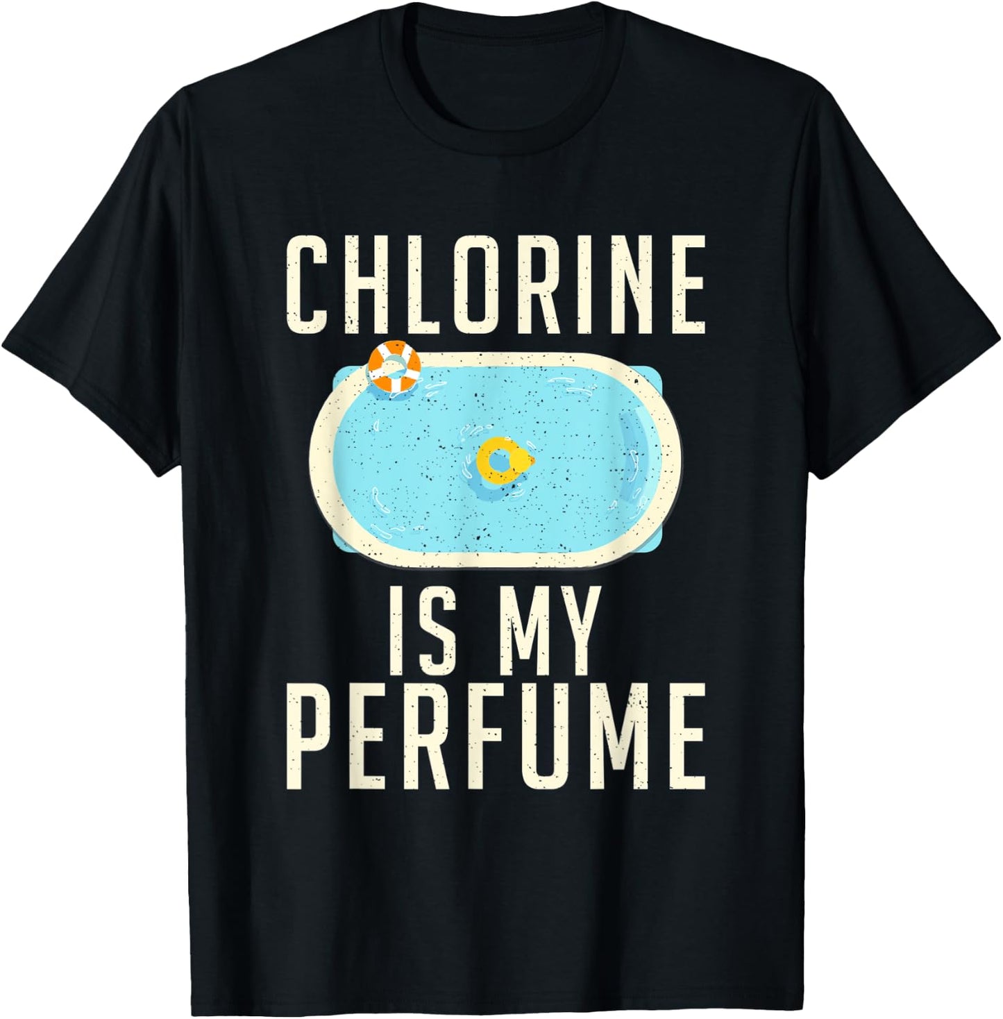 Chlorine is my Perfume Water Ocean Pool Swim T-Shirt - T-Shirt | Black
