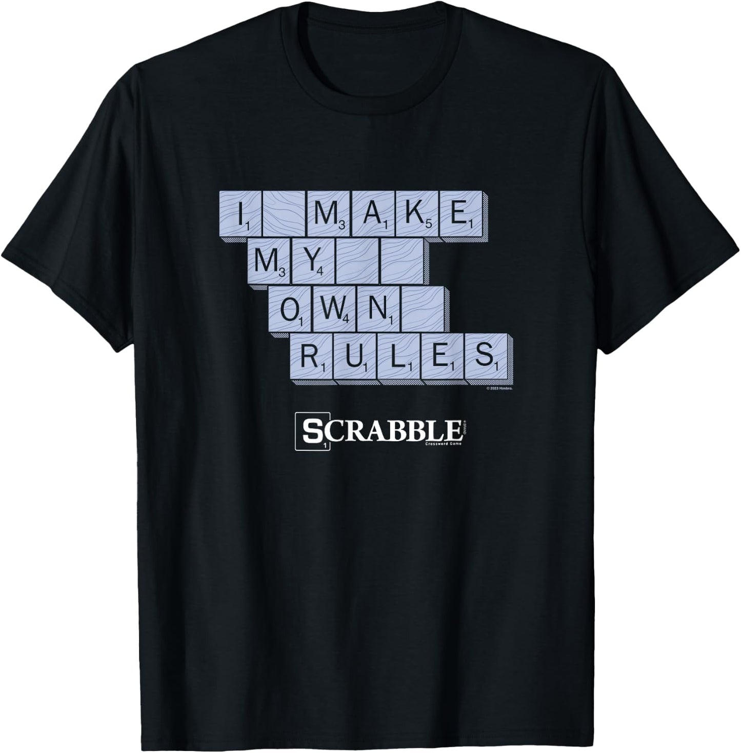 Scrabble I Make My Own Rules Vintage Letter Tile Logo T-Shirt - T-Shirt | Black