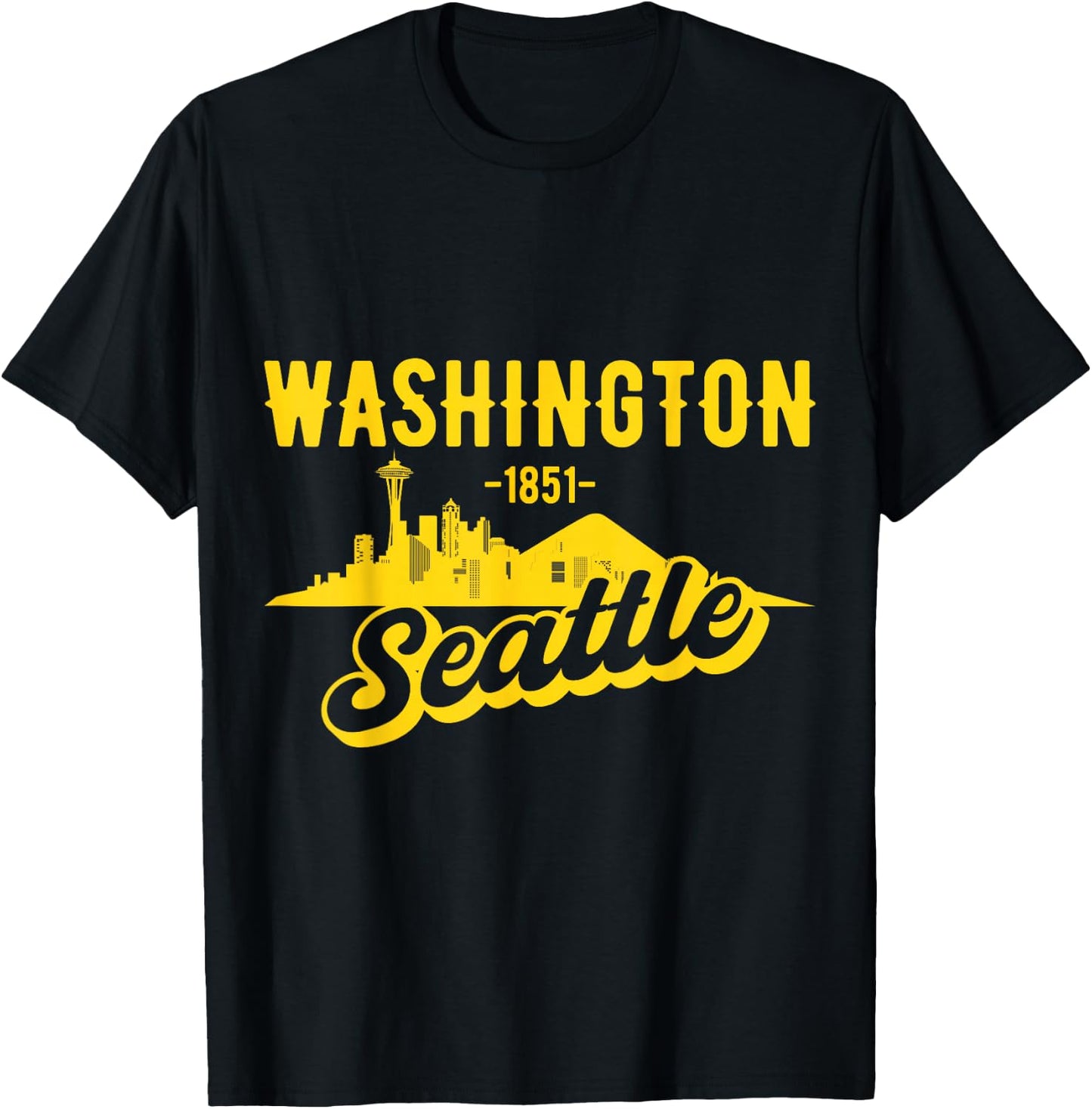 Seattle Washington Skyline T-Shirt - T-Shirt | Black