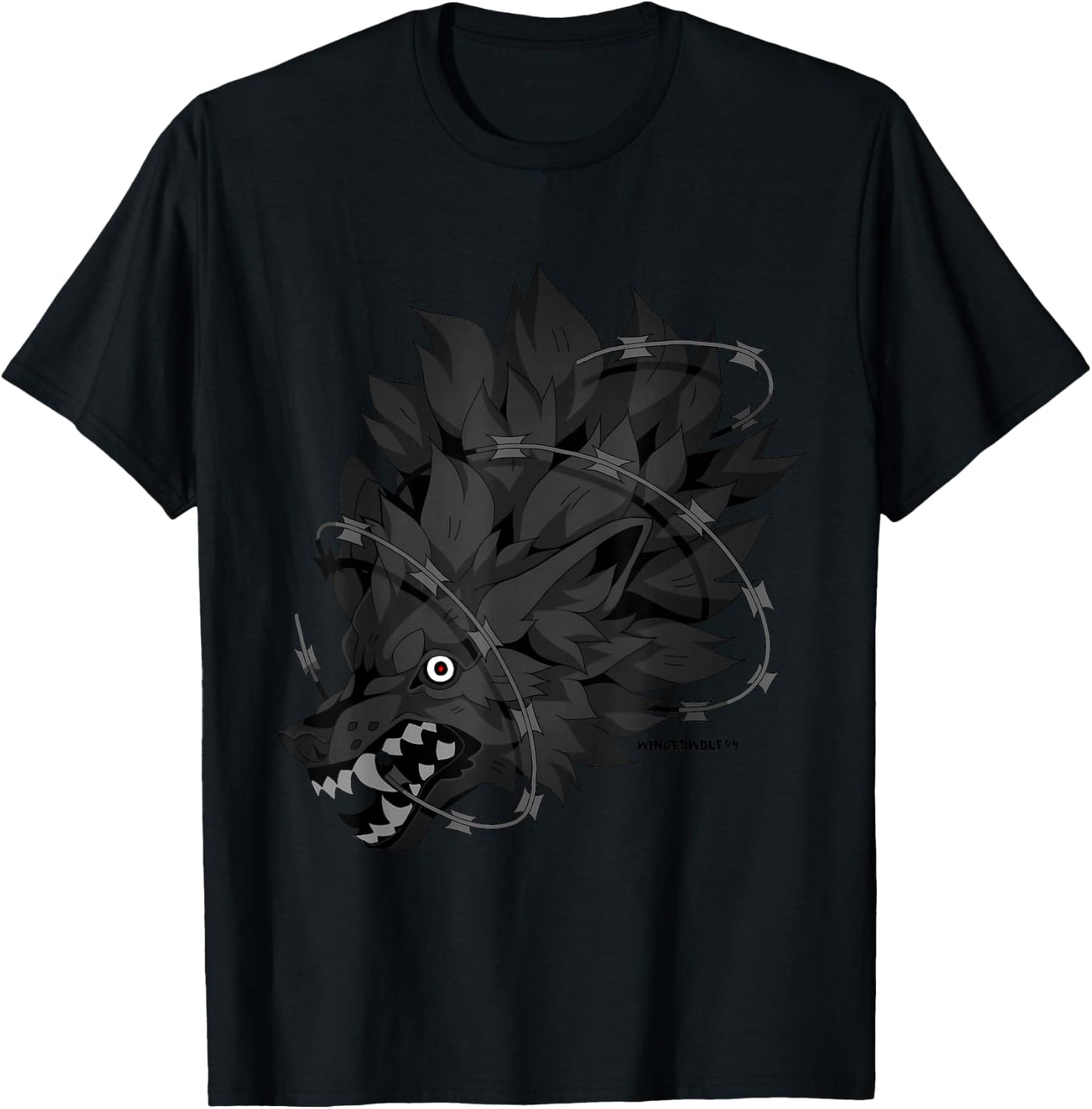 Wolf Beast Punk Furry Art T-Shirt - T-Shirt | Black