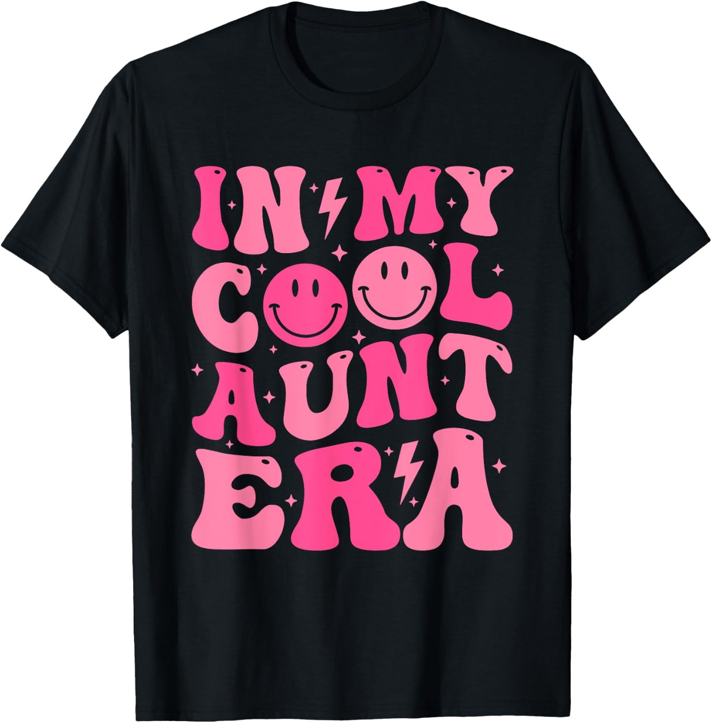 In My Cool Aunt Era Retro Groovy Funny Aunt Mothers Day T-Shirt - T-Shirt | Black