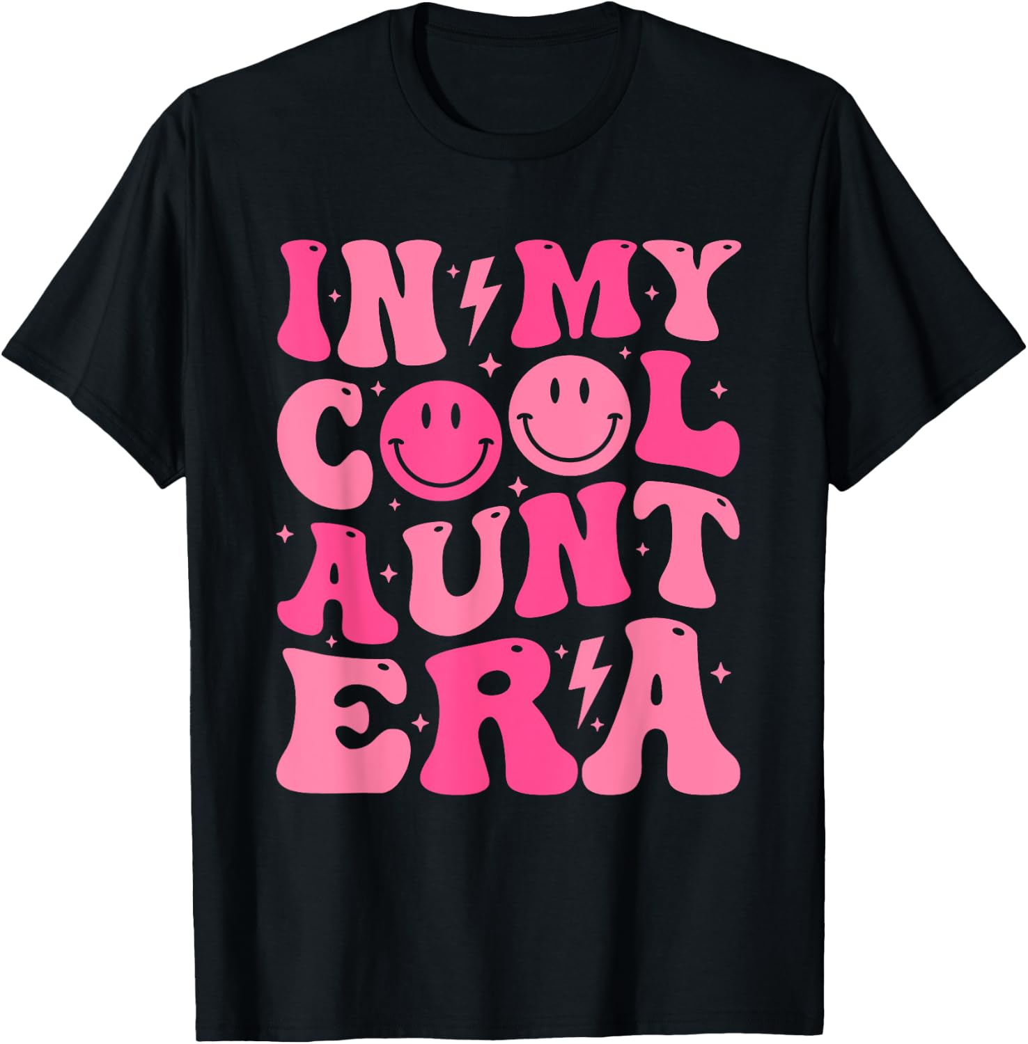 In My Cool Aunt Era Retro Groovy Funny Aunt Mothers Day T-Shirt - T-Shirt | Black