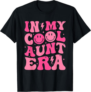 In My Cool Aunt Era Retro Groovy Funny Aunt Mothers Day T-Shirt - T-Shirt | Black