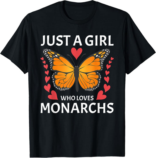 Funny Monarch Butterfly Art Girls Butterfly Lover T-Shirt - T-Shirt | Black
