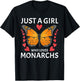Funny Monarch Butterfly Art Girls Butterfly Lover T-Shirt - T-Shirt | Black