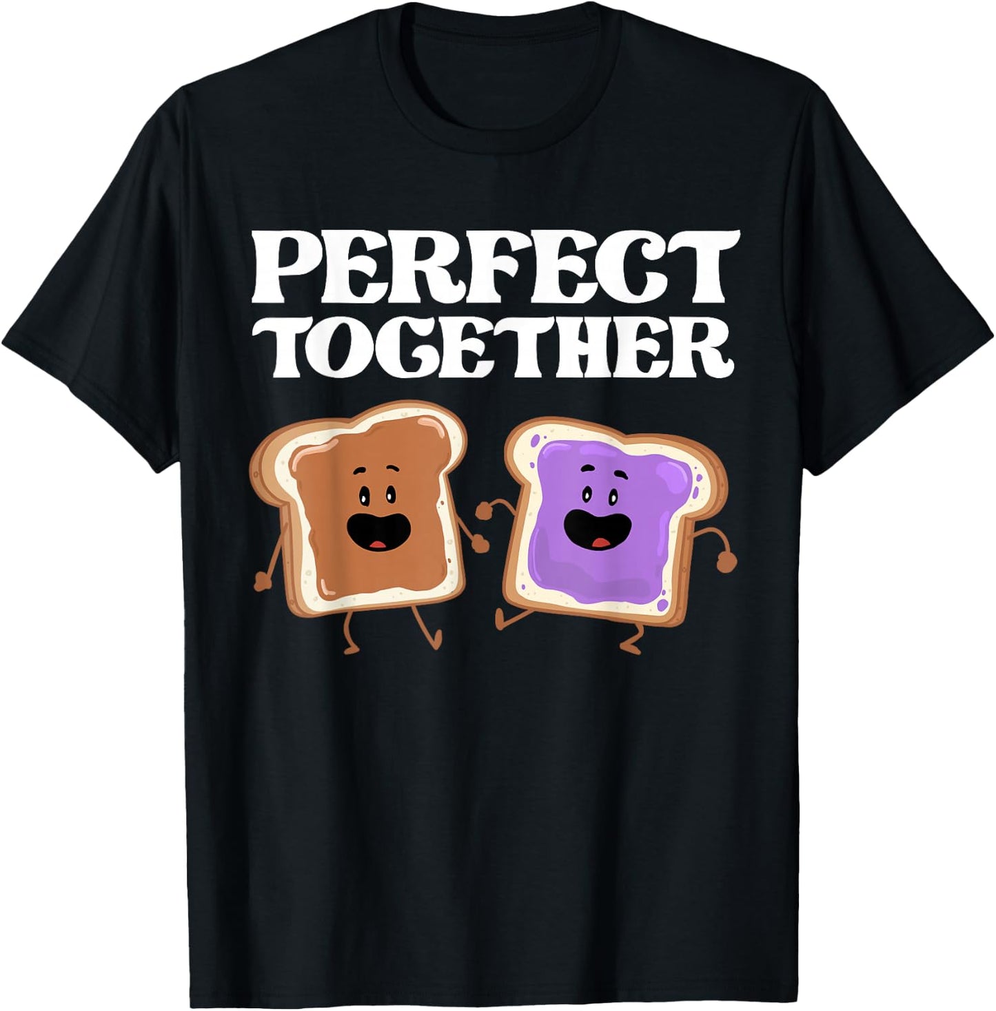 Miftees Besties Perfect Together Peanut Butter and Jelly T-Shirt - T-Shirt | Black