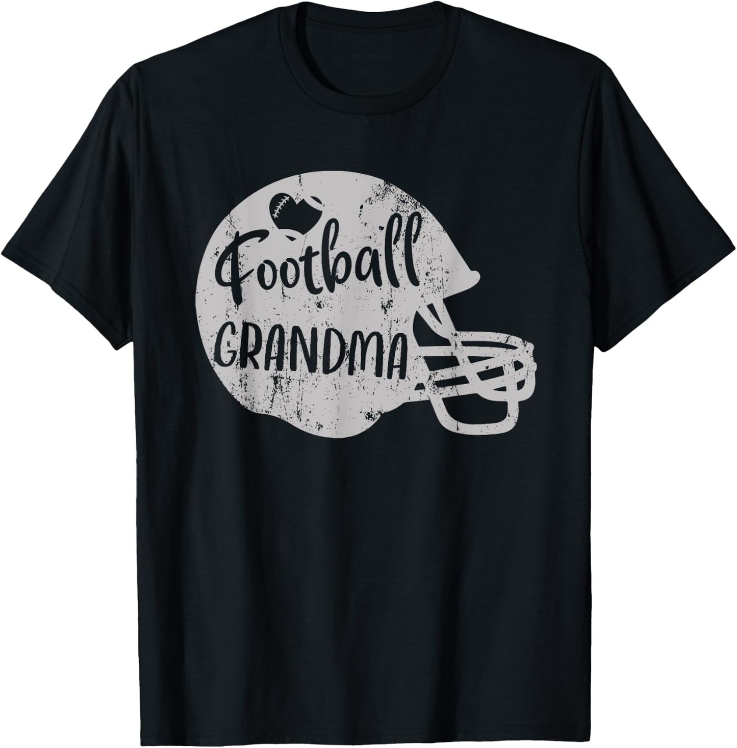 Football Grandma Fun Supportive American Football Grandma T-Shirt - T-Shirt | Black