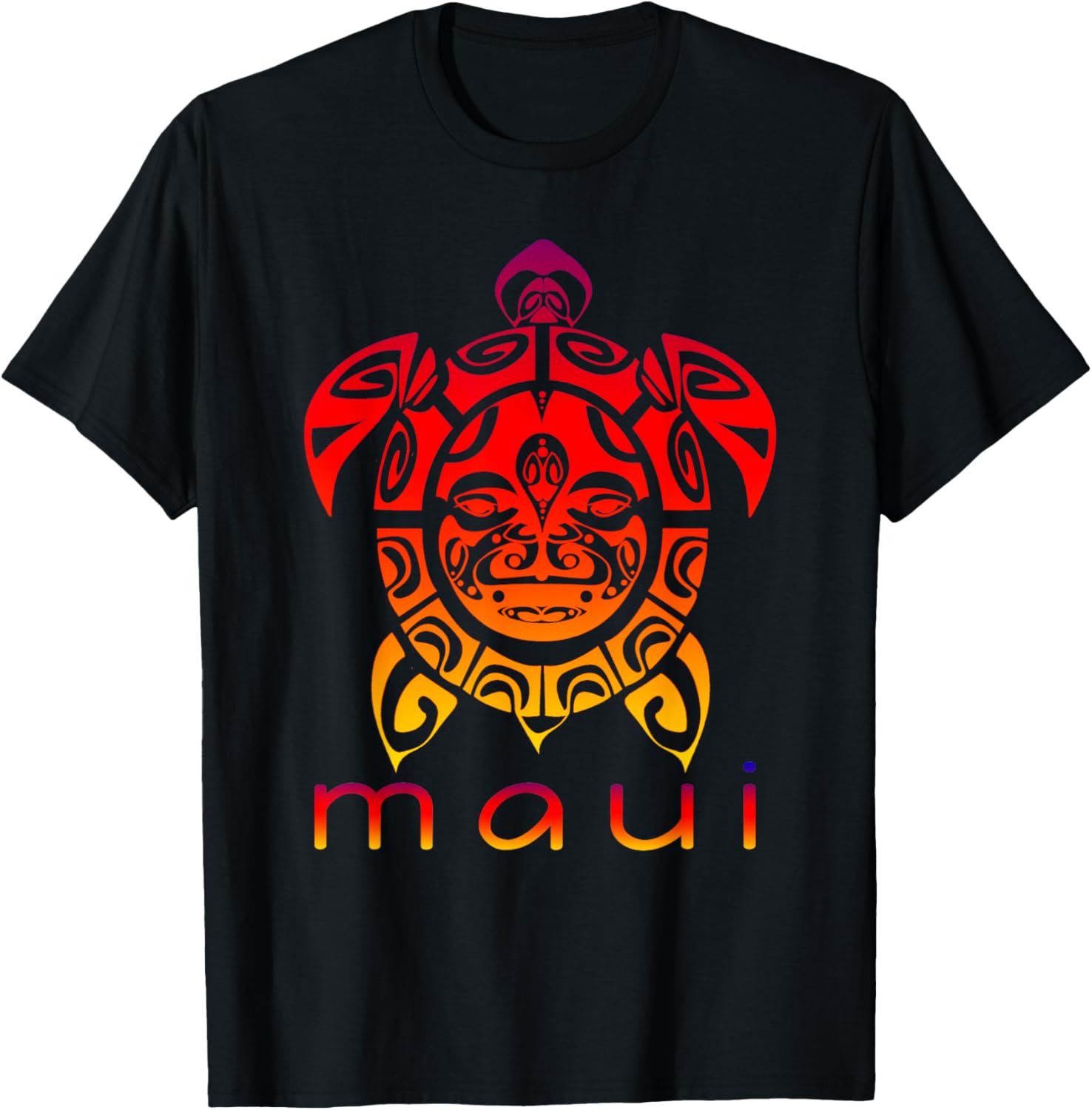 Hawaii Sea Vivid Turtle, Maui Hawaiian T-Shirt - T-Shirt | Black