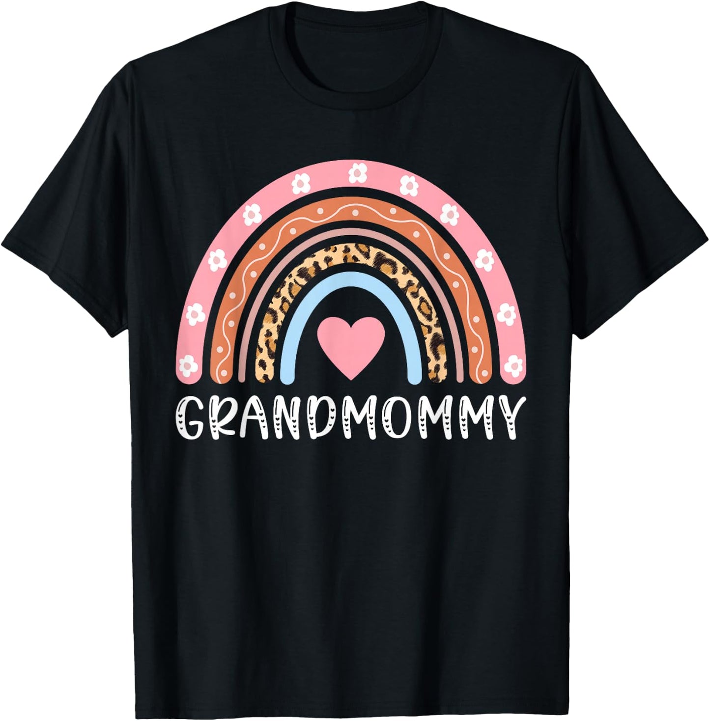 Grandmommy Grandma Rainbow Grandmommy Grandmother T-Shirt - T-Shirt | Black
