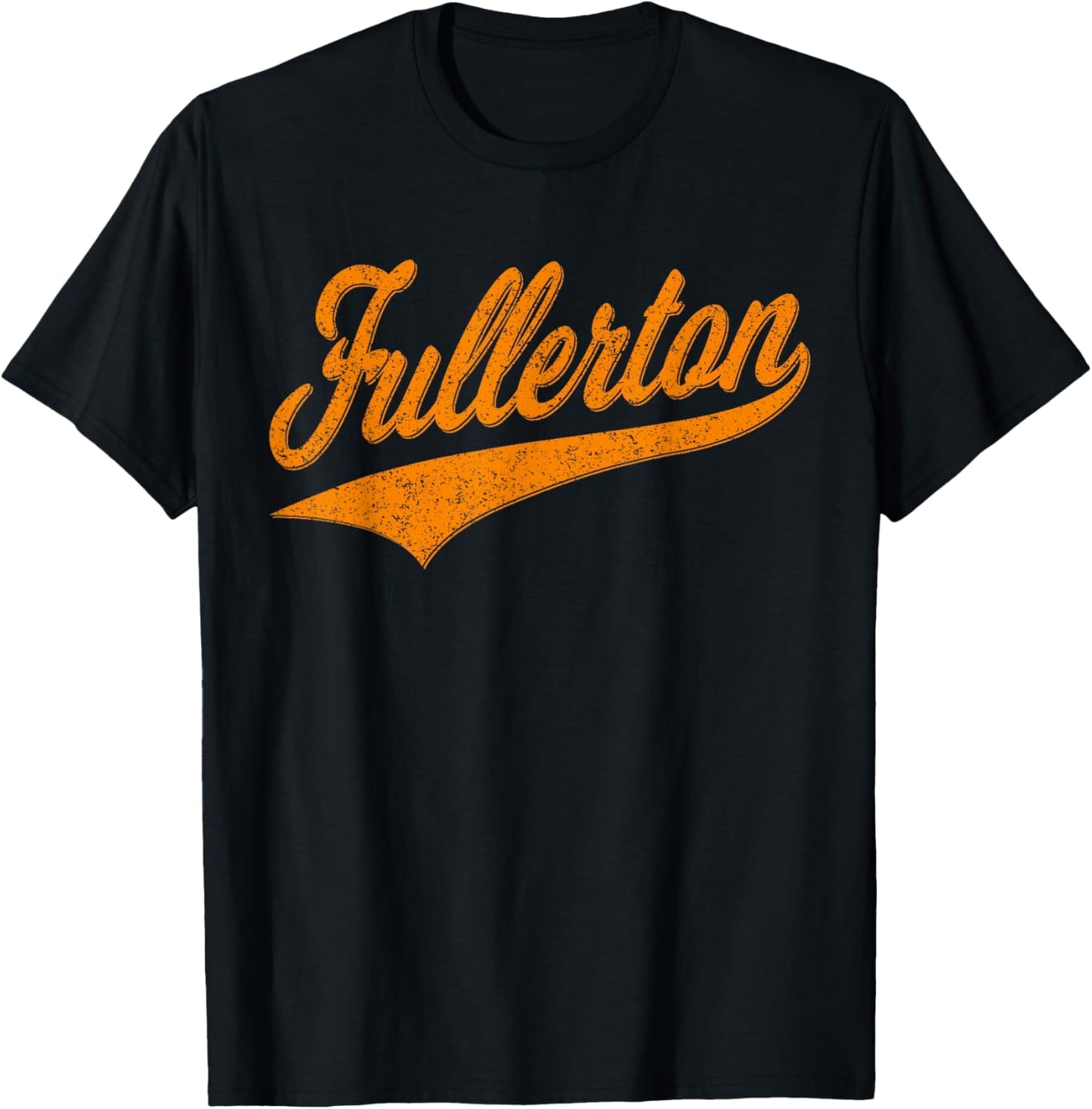 Fullerton California Varsity Script Classic Sports Jersey T-Shirt - T-Shirt | Black