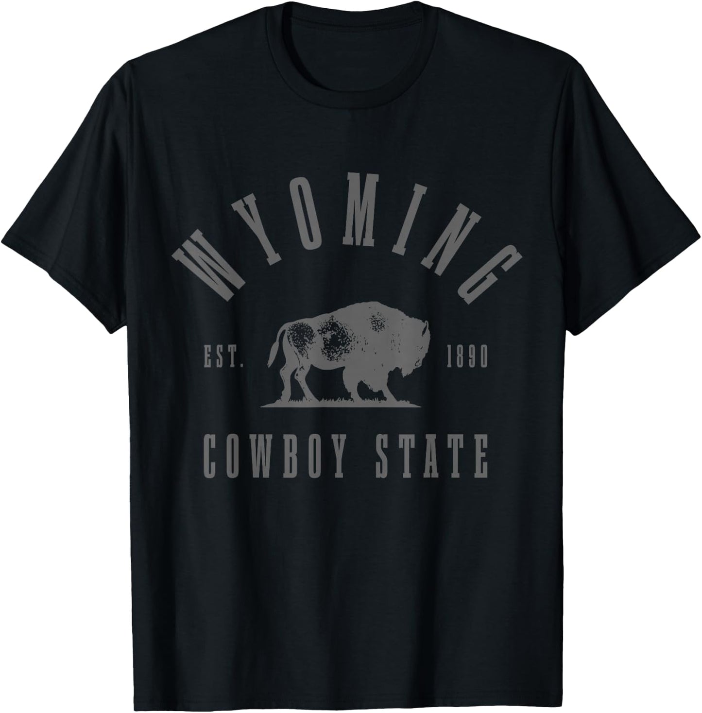Wyoming, East. 1890 The Cowboy State Bison Vintage Pride T-Shirt - T-Shirt | Black