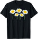 Cute Daisy Flowers Classic Wildflower White & Yellow Graphic T-Shirt - T-Shirt | Black