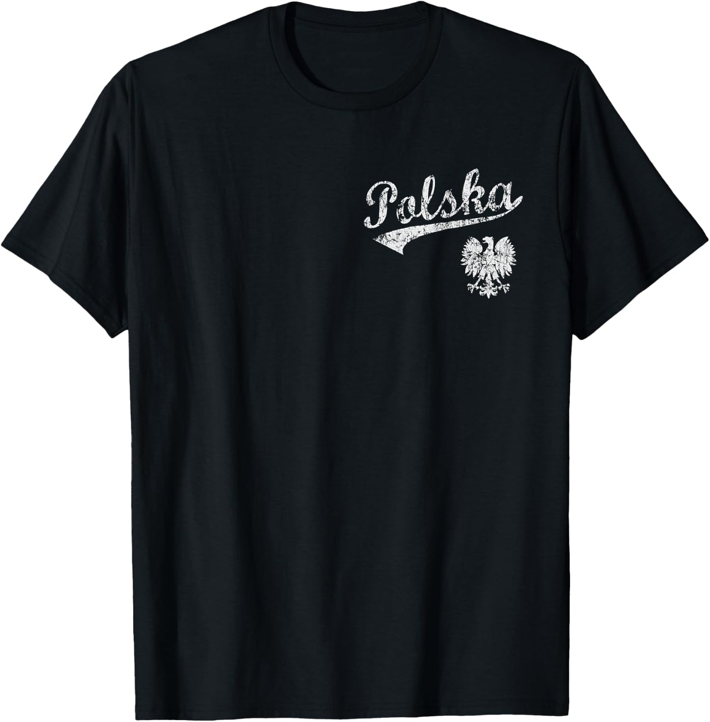 Polska Eagle Poland Polish Family Vintage Distressed Fade T-Shirt - T-Shirt | Black