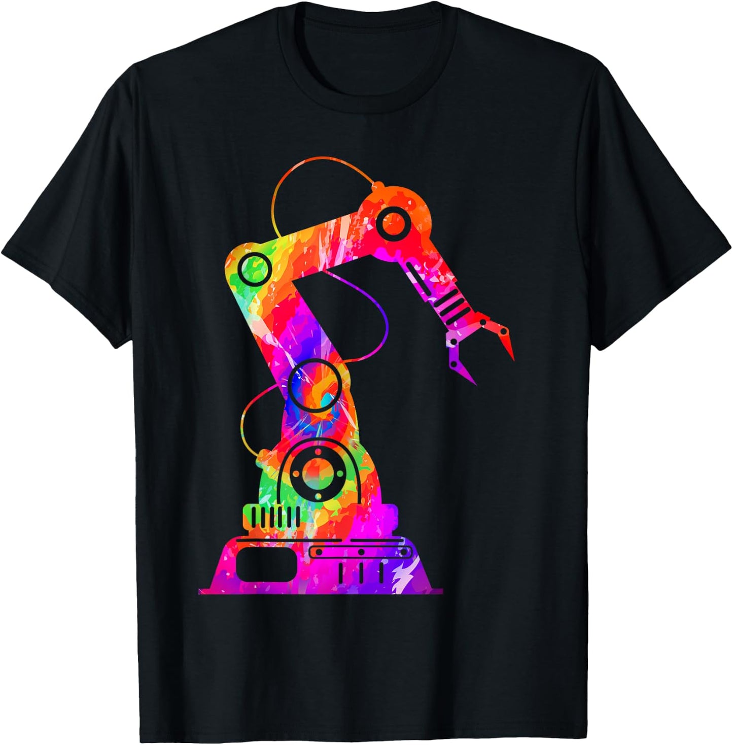 Robot Robotics Engineer Tie Dye 80s 90s T-Shirt - T-Shirt | Black