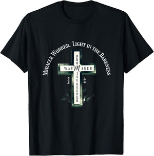 Christian Worship Graphic- Way Maker Promise Isaiah 42:16 T-Shirt - T-Shirt | Black