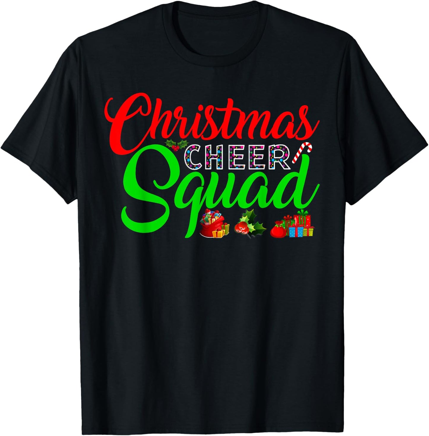 Christmas Cheer Squad Funny Cheerleading Xmas T-Shirt - T-Shirt | Black