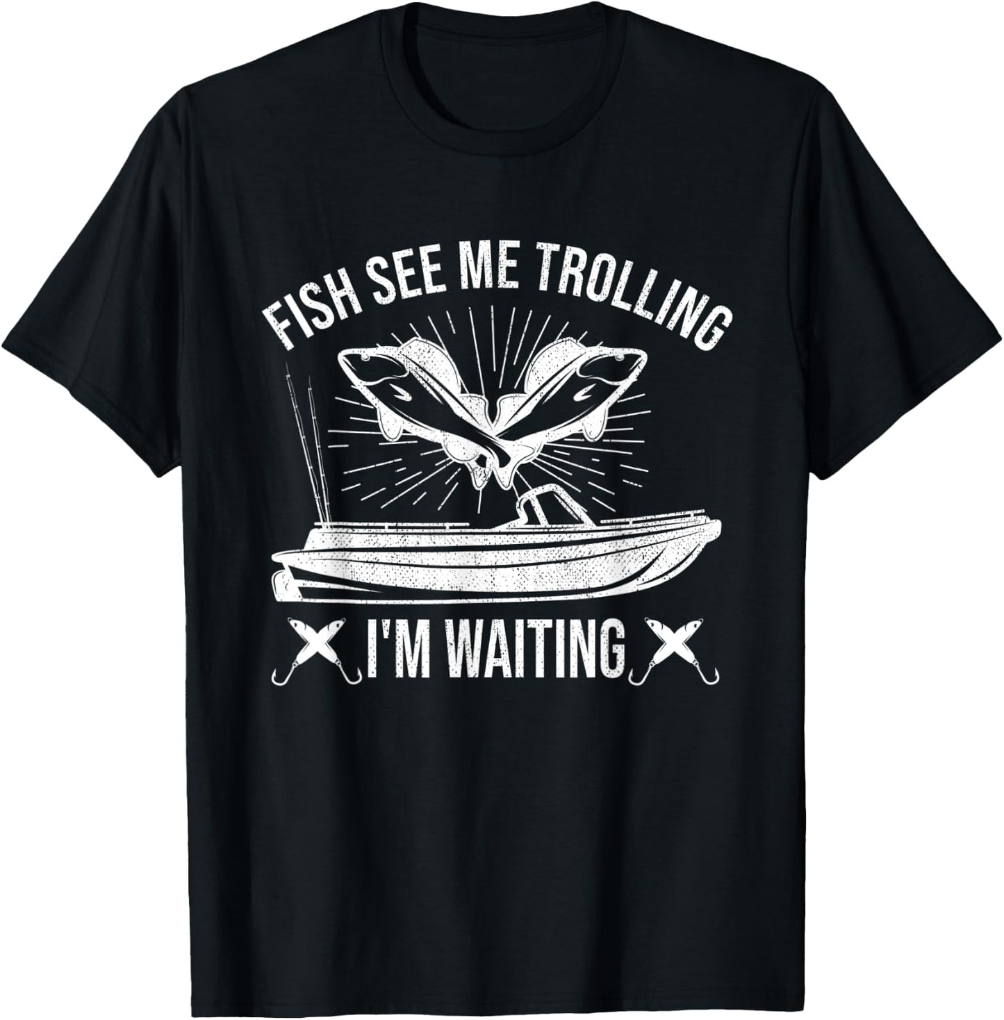 Funny fishing trolling fishermen fish see me trolling sea T-Shirt - T-Shirt | Black