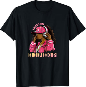 RAISED ON HIP HOP Fashion Old School Hip Hop T-Shirt - T-Shirt | Black