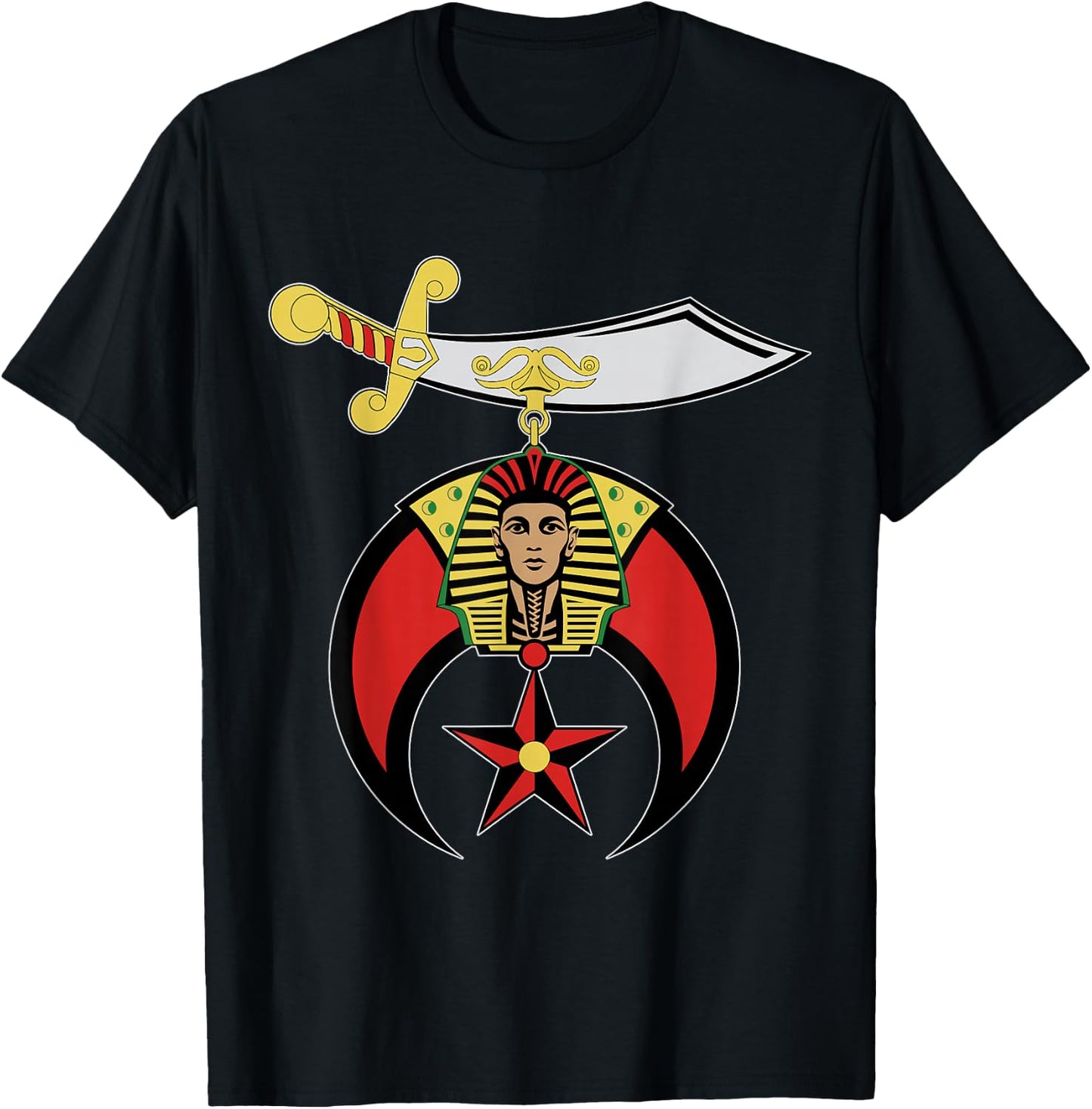 Shriners Logo Emblem AAONMS Freemasons AEAONMS Father's Day T-Shirt - T-Shirt | Black
