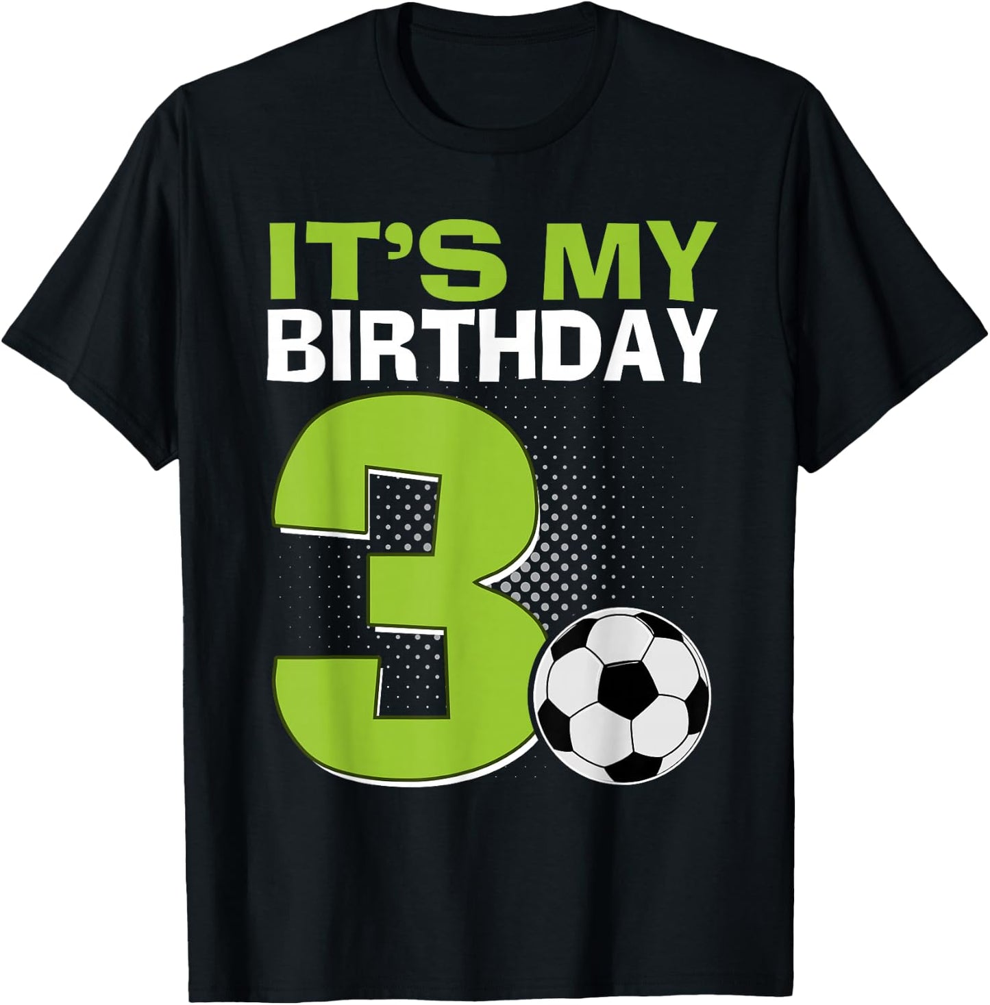It's My 3rd Birthday Boy Soccer Football 3 Years Old T-Shirt - T-Shirt | Black