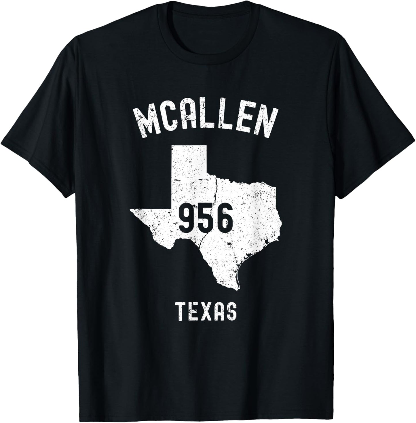 McAllen Texas TX 956 Vintage Athletic Style T-Shirt - T-Shirt | Black
