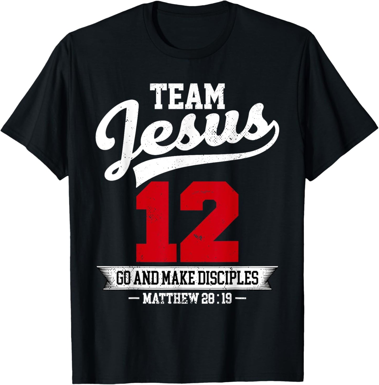 Jesus and Baseball Team Jesus Christian Matthew 28:19 Verse T-Shirt - T-Shirt | Black