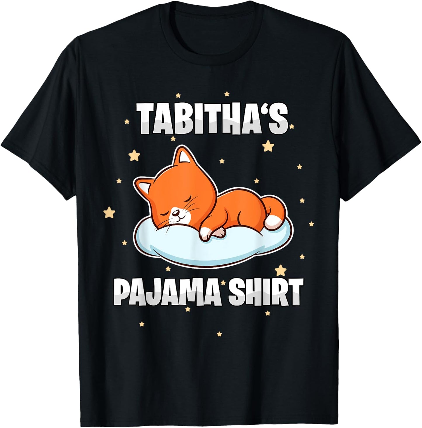 Tabitha's Pajama Shirt - Personalized Sleeping T-Shirt - T-Shirt | Black