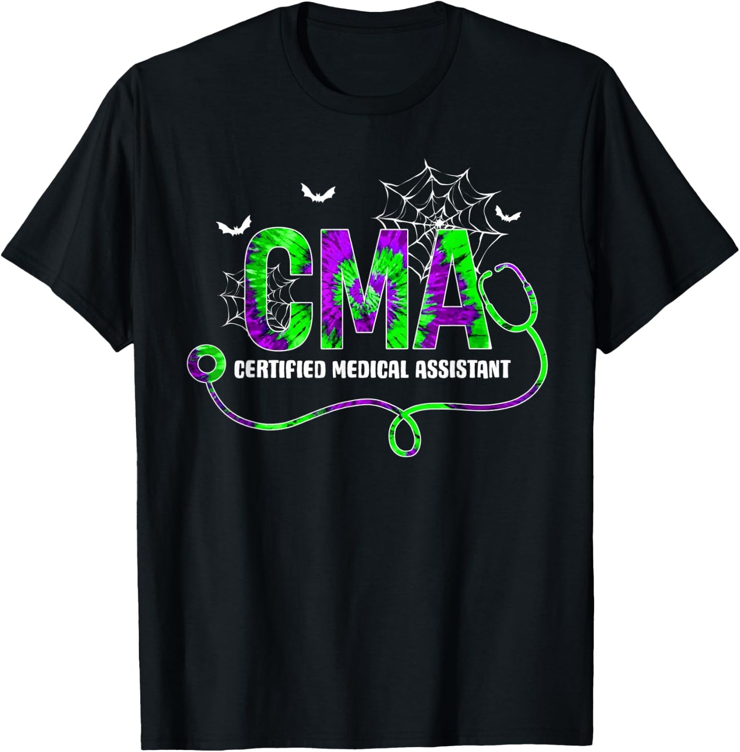 Tie Dye CMA Spider Spooky Halloween Costumes T-Shirt - T-Shirt | Black