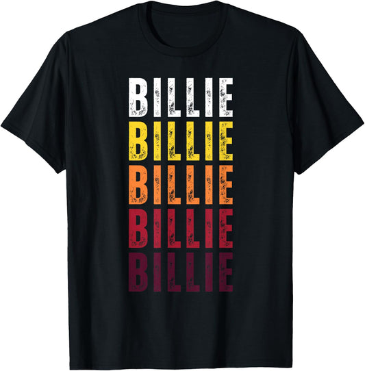 Personalized Name Billie Vintage Billie T-Shirt - T-Shirt | Black