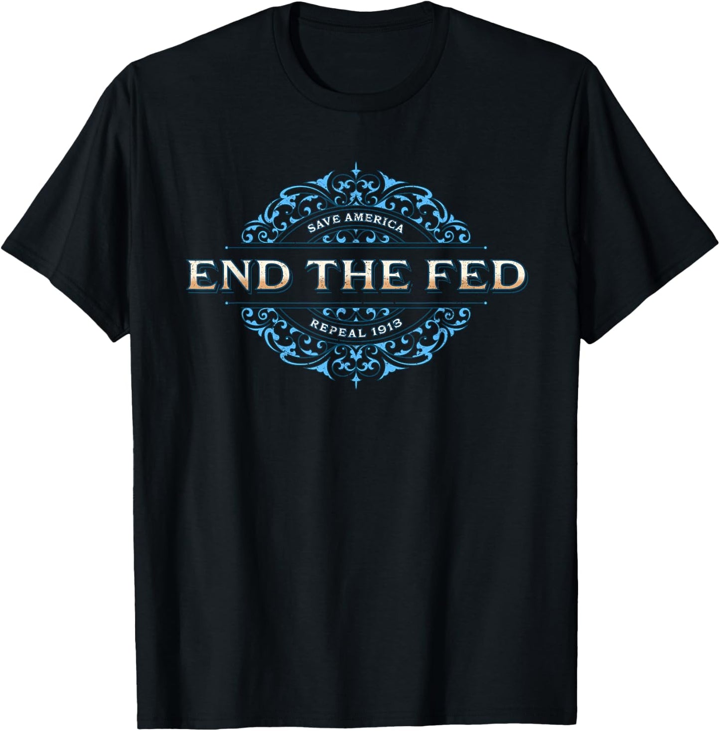 Lorch Street End The Fed , -Adults, Black, Small, Short Sleeve T-Shirt - T-Shirt | Black