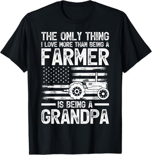 The Only Thing I Love More Than Being A Farmer Grandpa T-Shirt - T-Shirt | Black