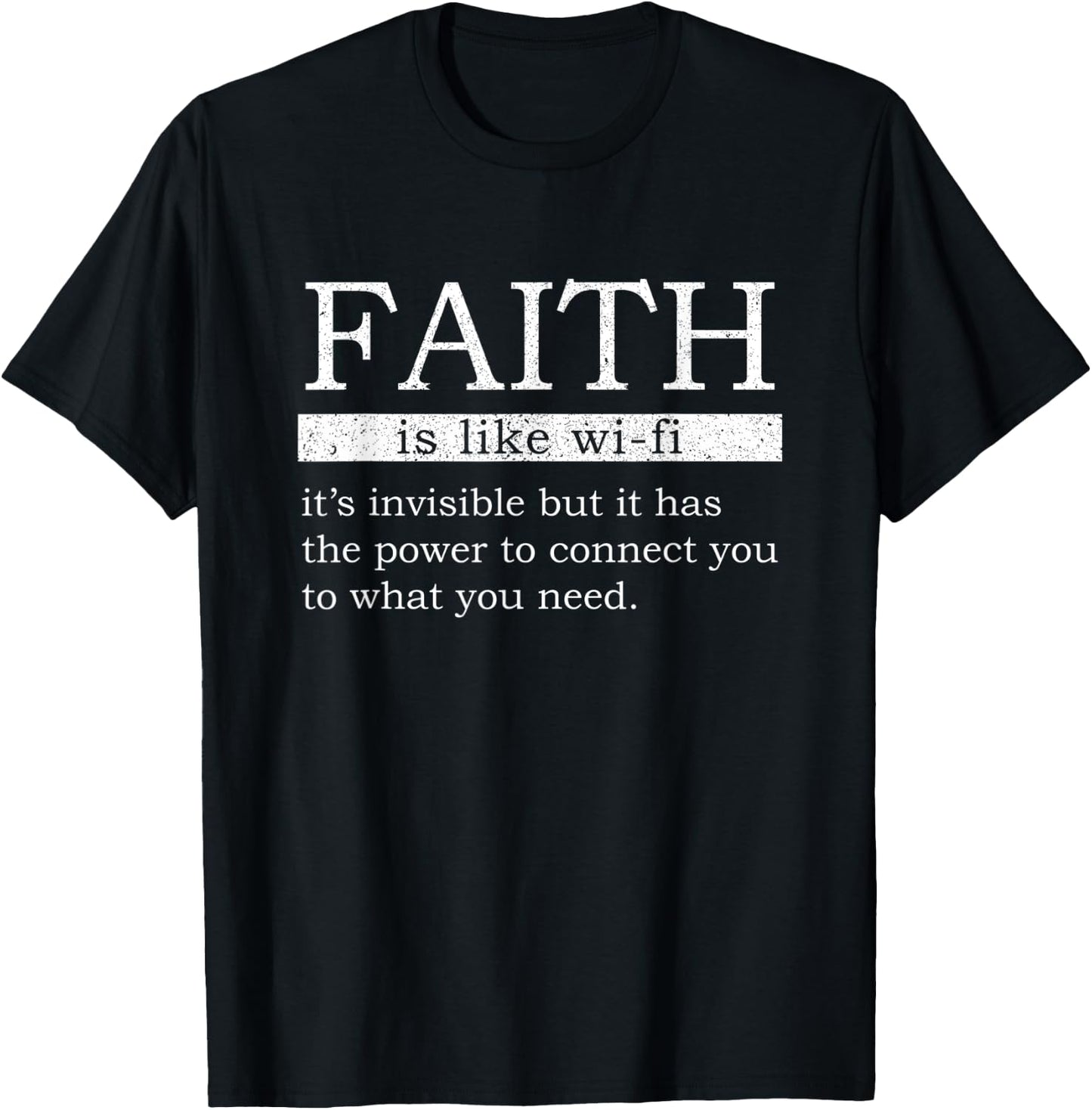 Faith Is Like Wifi Funny Definition Christian Jesus Bible T-Shirt - T-Shirt | Black
