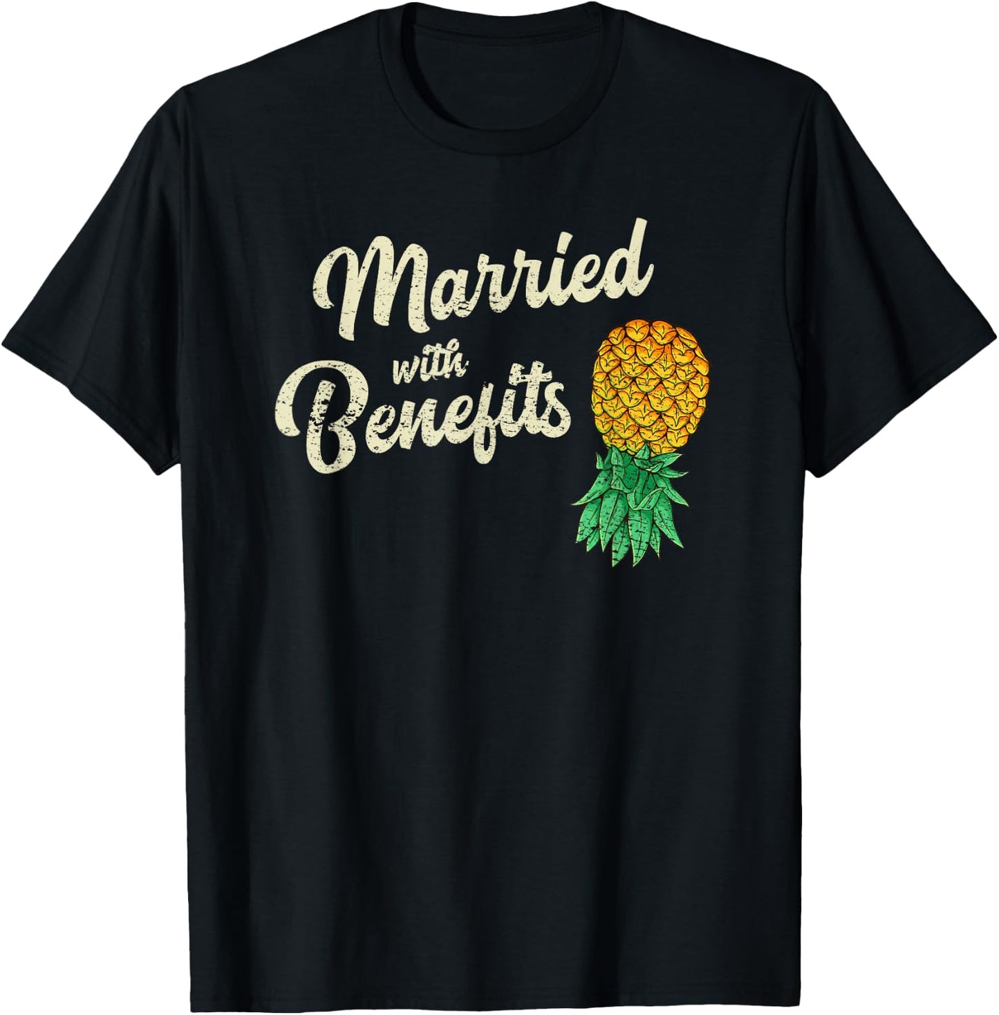 Upside Down Pineapple Married with Benefits Subtle Swinger T-Shirt - T-Shirt | Black