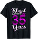 Vintage Blessed by God For 35 Years Old Happy 35th Birthday T-Shirt - T-Shirt | Black