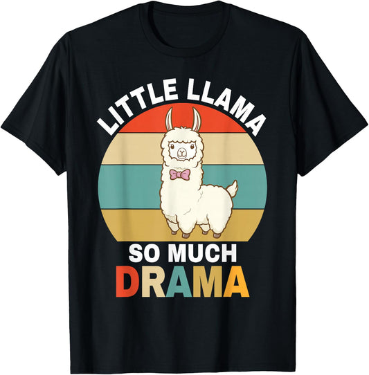 Llama Shirt Kids Boys Toddler Little Llama So Much Drama T-Shirt - T-Shirt | Black
