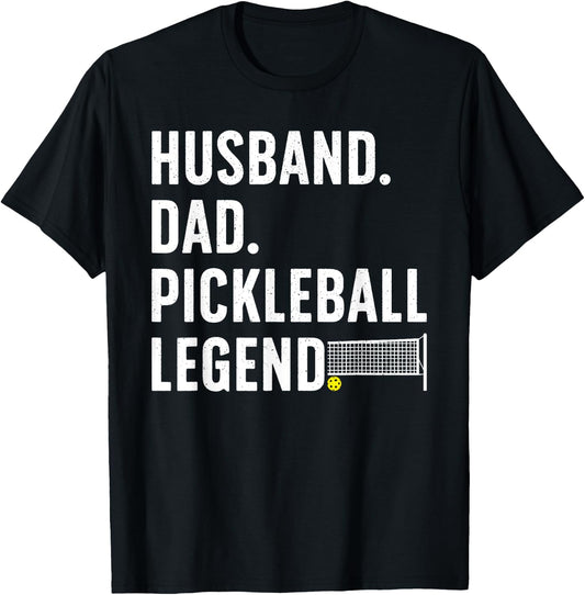Cool Pickleball Design For Husband Dad Men Pickleball Player T-Shirt - T-Shirt | Black