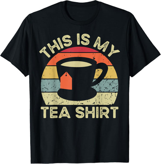 This Is My Tea Shirt Funny Tea Drinker Retro Vintage T-Shirt - T-Shirt | Black