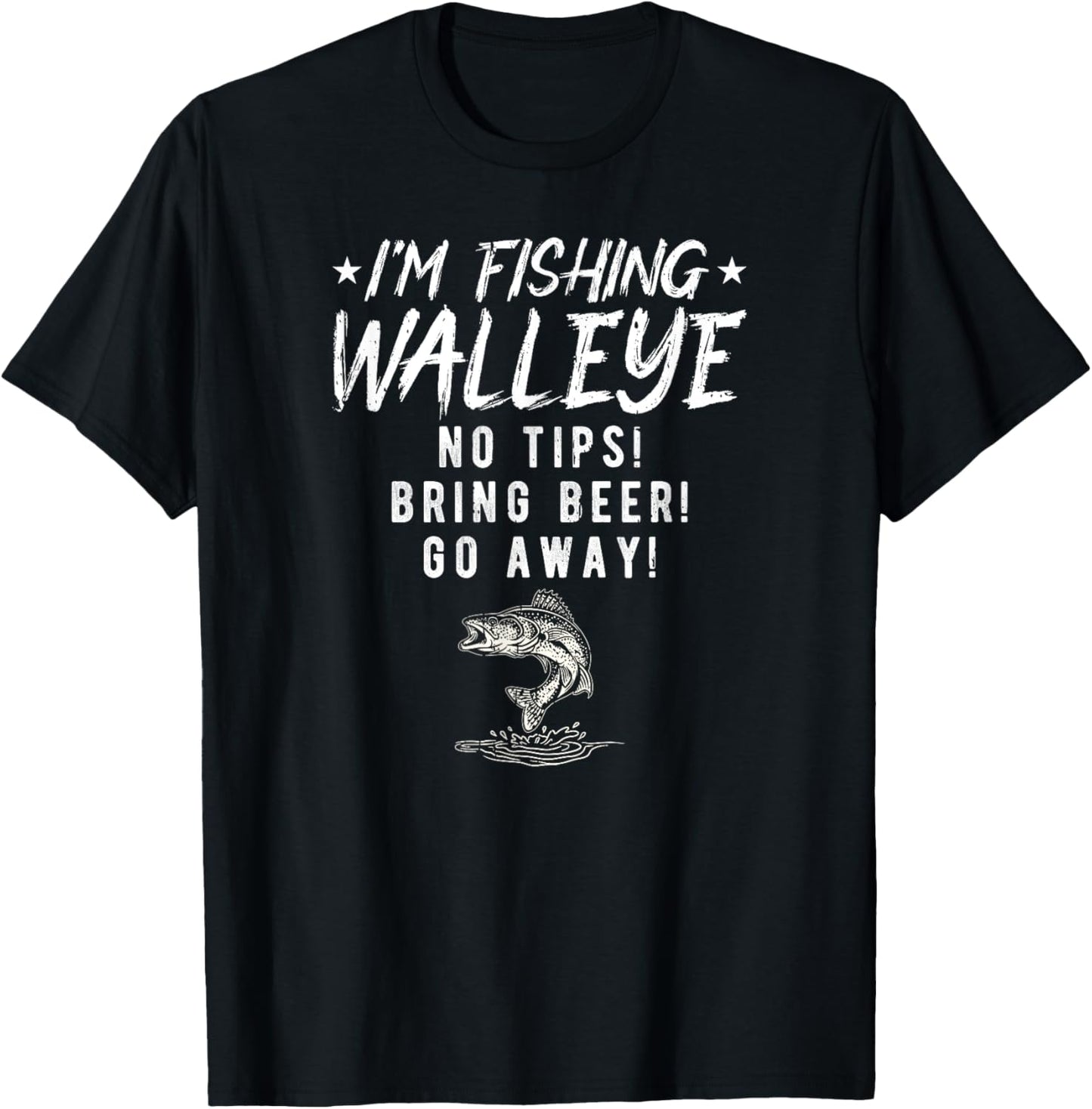 Walleye Fishing Men Funny Walleye T-Shirt - T-Shirt | Black