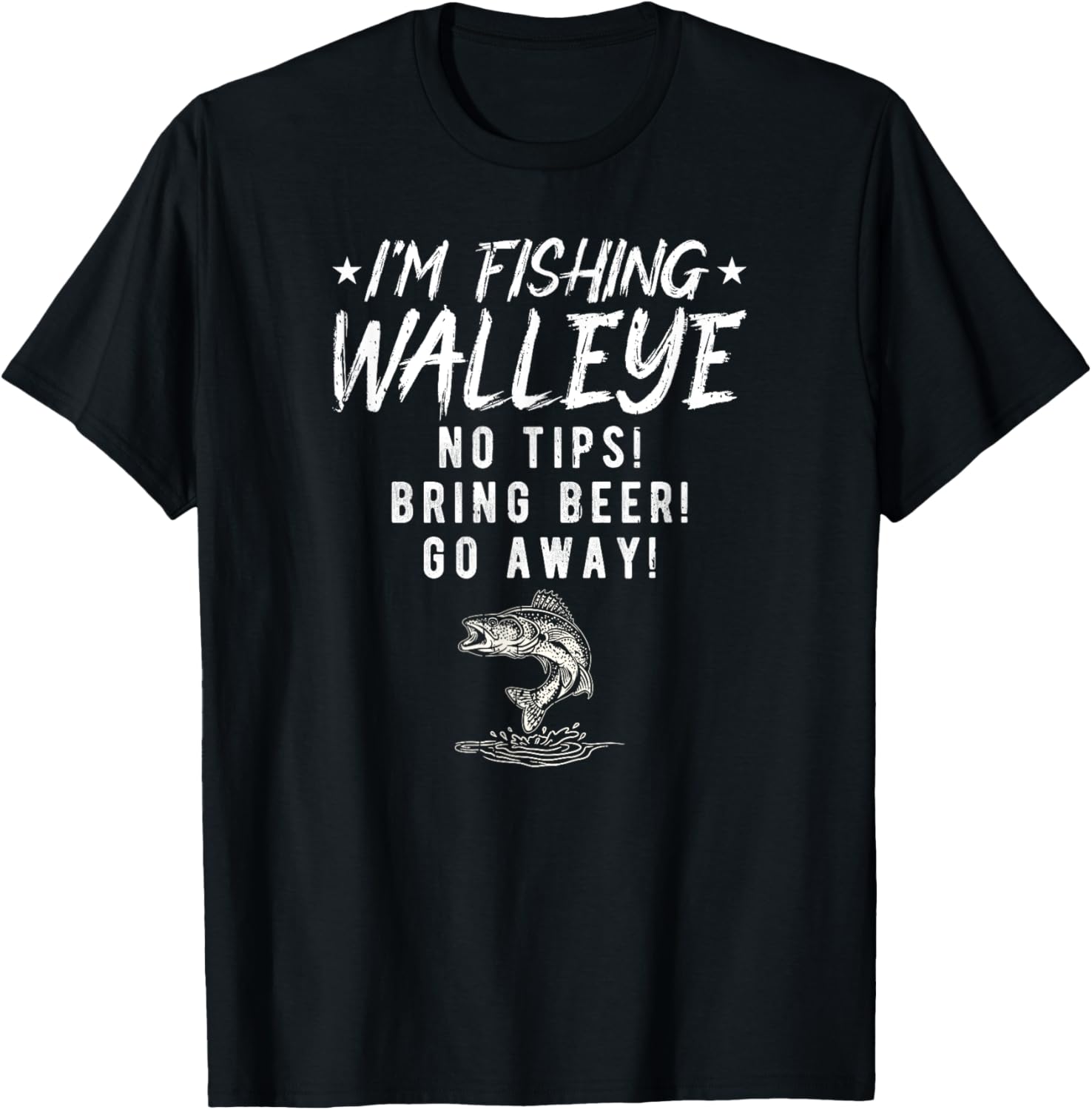 Walleye Fishing Men Funny Walleye T-Shirt - T-Shirt | Black