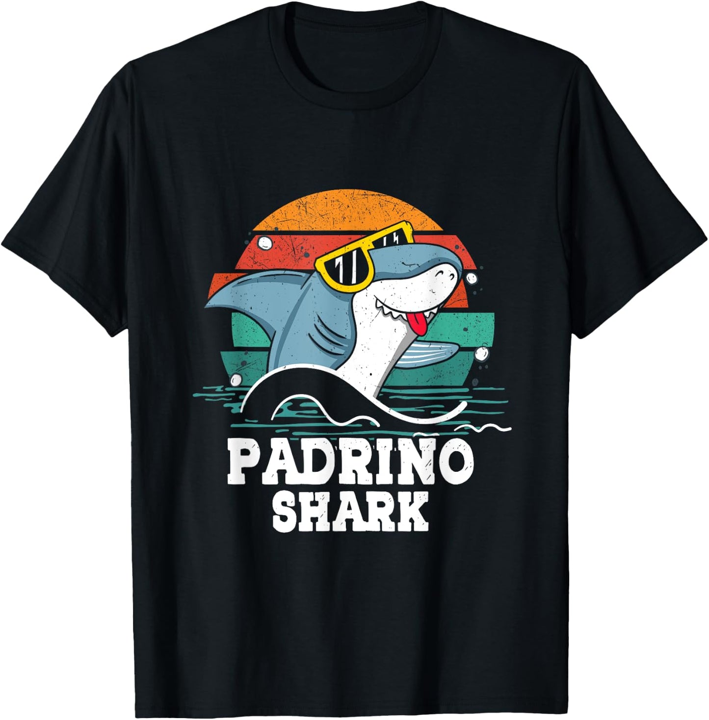 Grandpa Daddy Padrino Shark Spanish God-father Vintage Jaws T-Shirt - T-Shirt | Black
