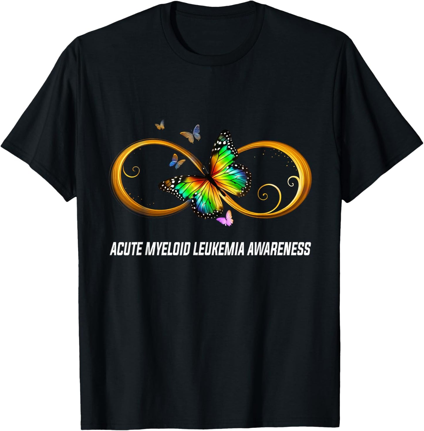 Infinity Butterfly Acute Myeloid Leukemia Awareness T-Shirt - T-Shirt | Black