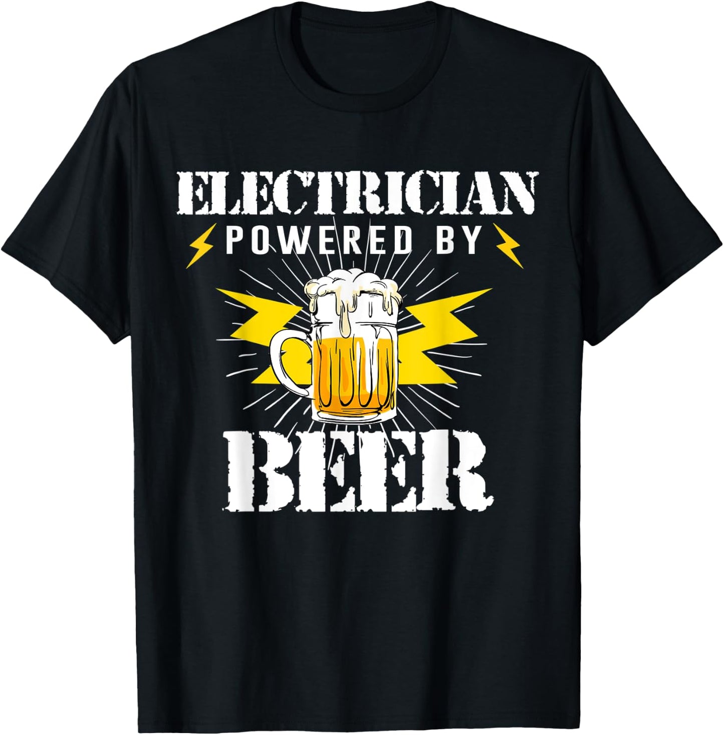 Funny Electrician Powered By Beer Drink Joke Women T-Shirt - T-Shirt | Black