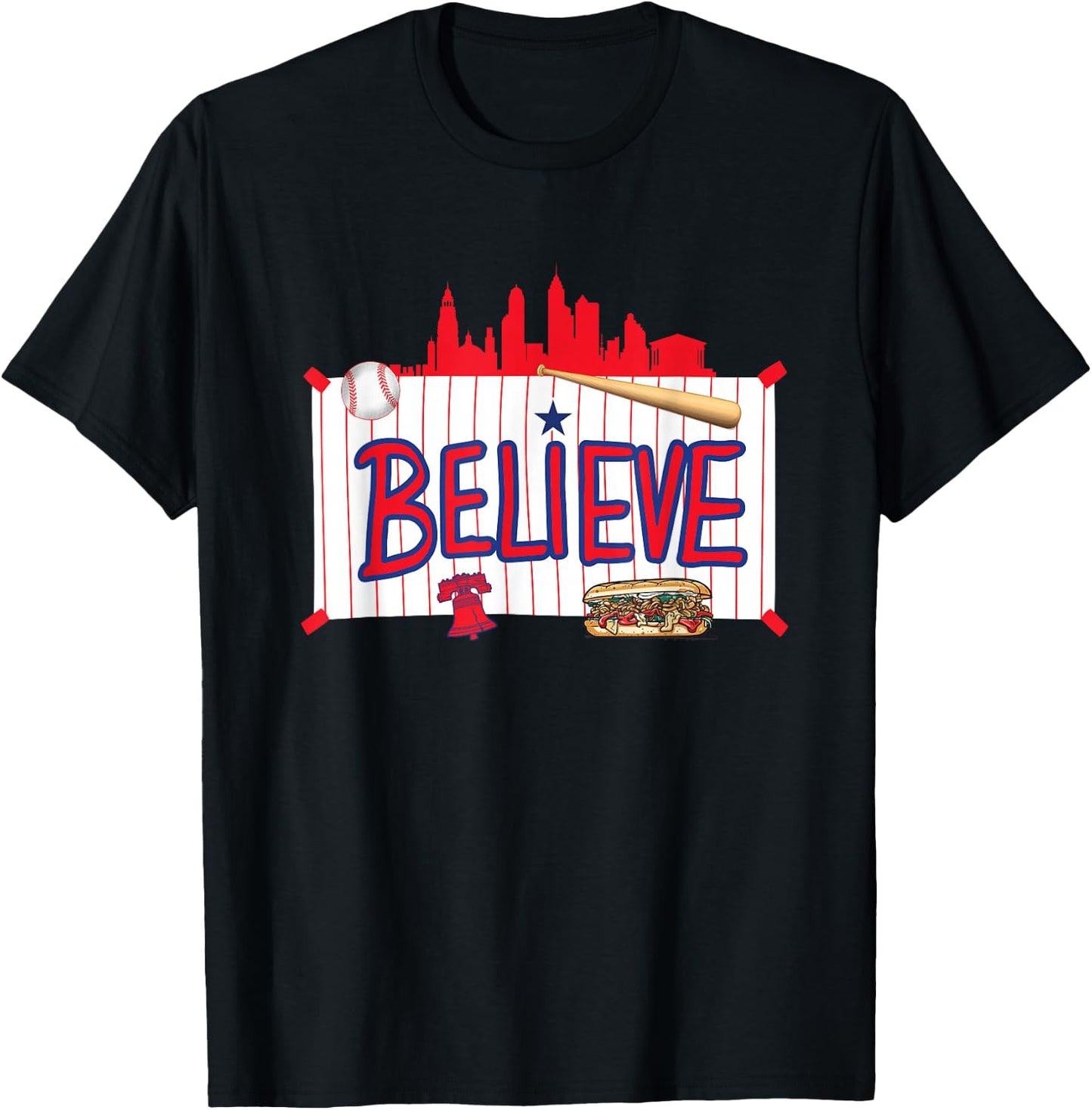 Philadelphia Baseball Believe Playoffs T-Shirt - T-Shirt | Black