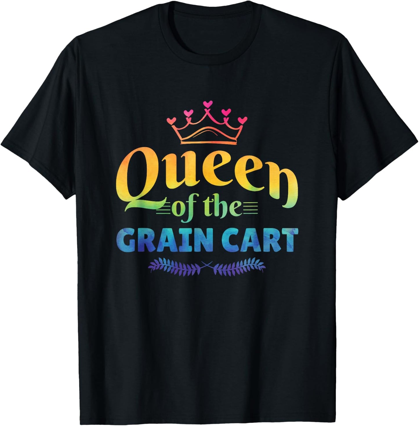 QUEEN OF THE GRAIN CART - Fun Farming T-Shirt - T-Shirt | Black