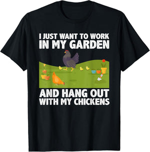 Cute Chicken Women Gardening Farming Garden Farm Hen T-Shirt - T-Shirt | Black