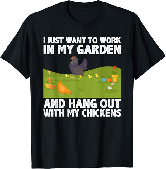 Cute Chicken Women Gardening Farming Garden Farm Hen T-Shirt - T-Shirt | Black