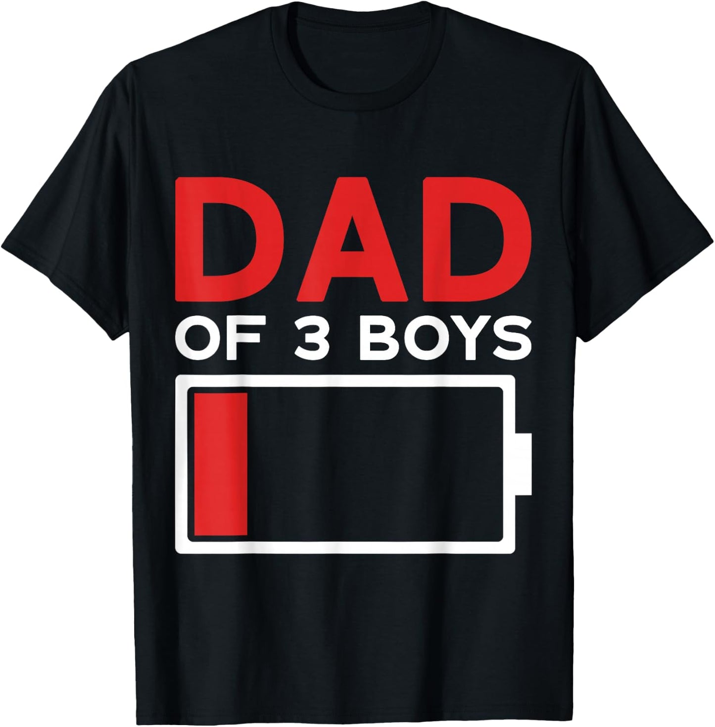 Dad of 3 Boys Father's Day Dad T-Shirt - T-Shirt | Black