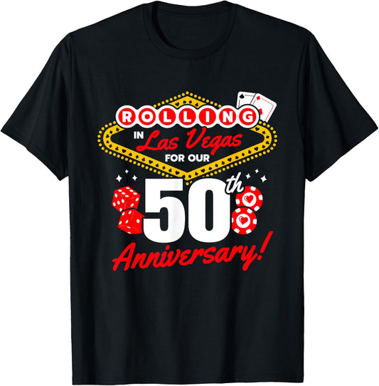 50th Anniversary Vegas - 50th Wedding Anniversary Las Vegas T-Shirt - T-Shirt | Black
