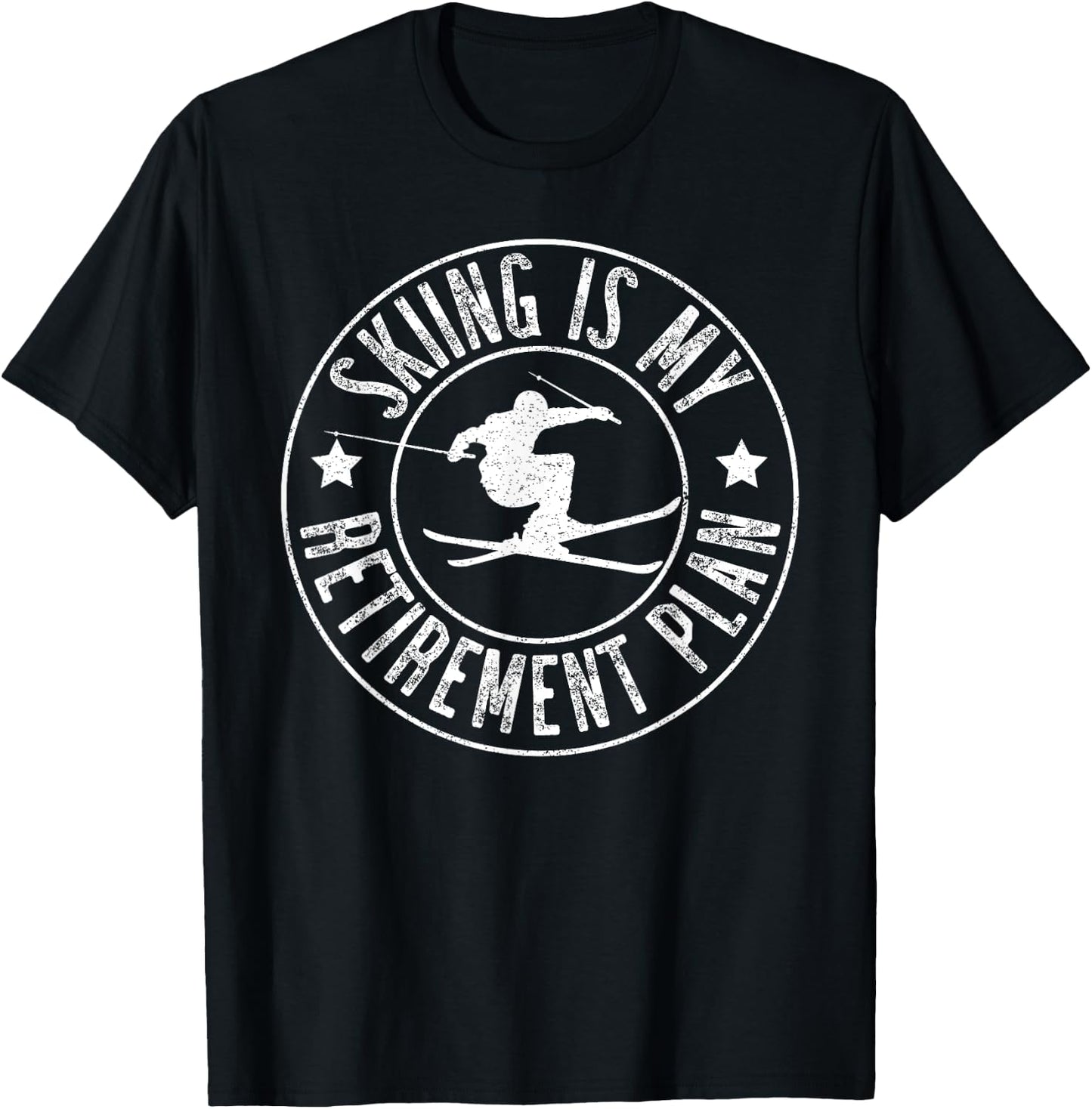 Retired 2024 Funny Skiing Lover Skiing Is My Retirement Plan T-Shirt - T-Shirt | Black